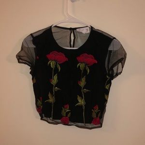 Floral mesh tshirt